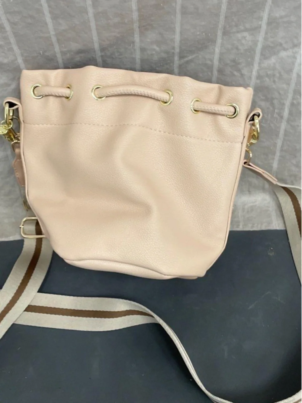 The Bucket Pink Drawstring Bucket Bag